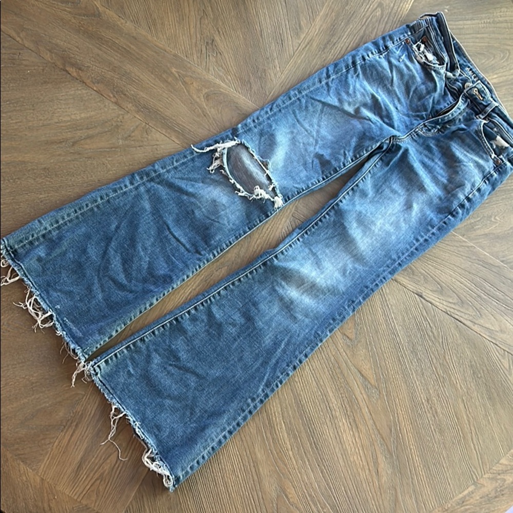 American Eagle distressed flare jeans size 4